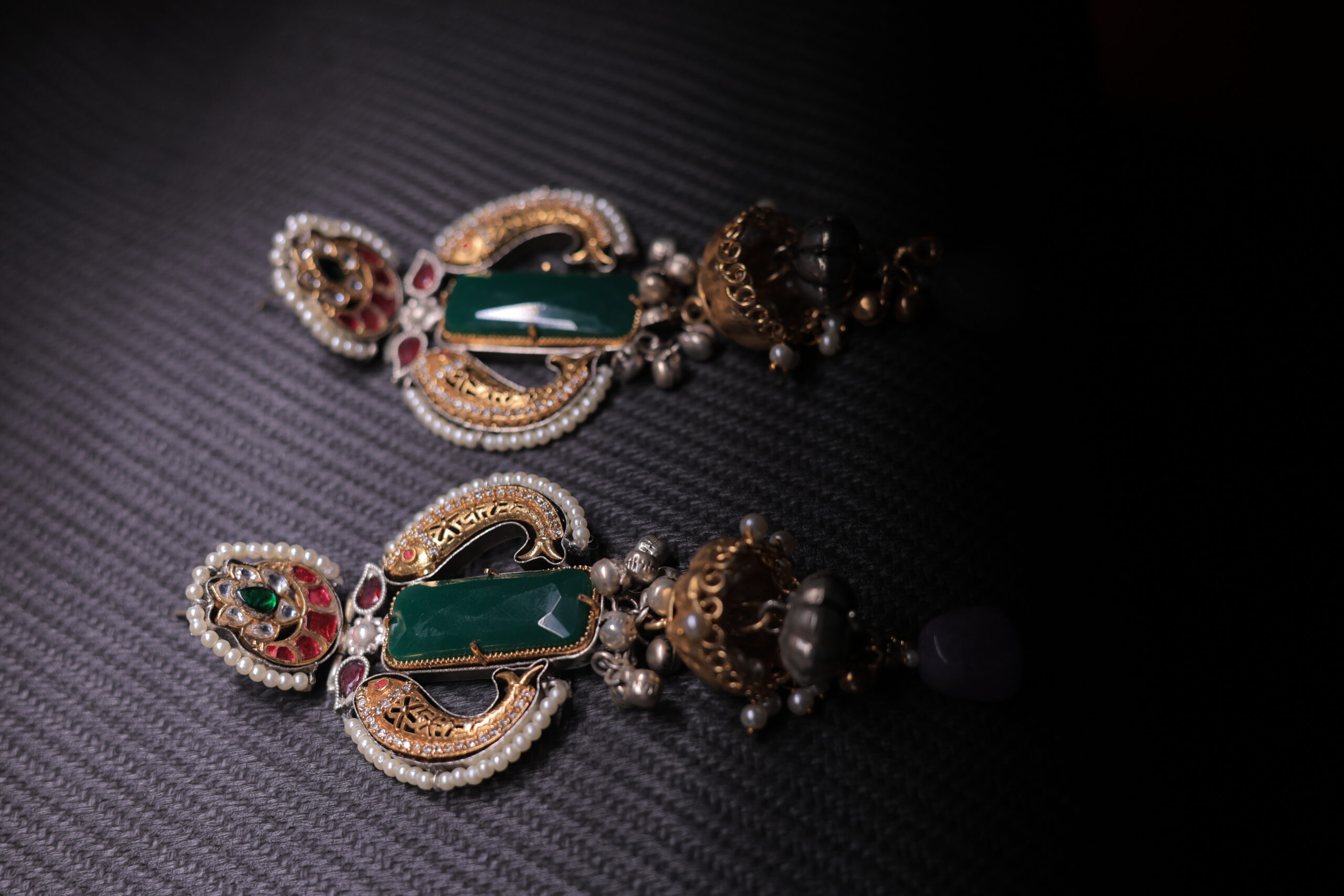 RIVSAM ESHARA Heritage Green Statement Earrings - Image 2