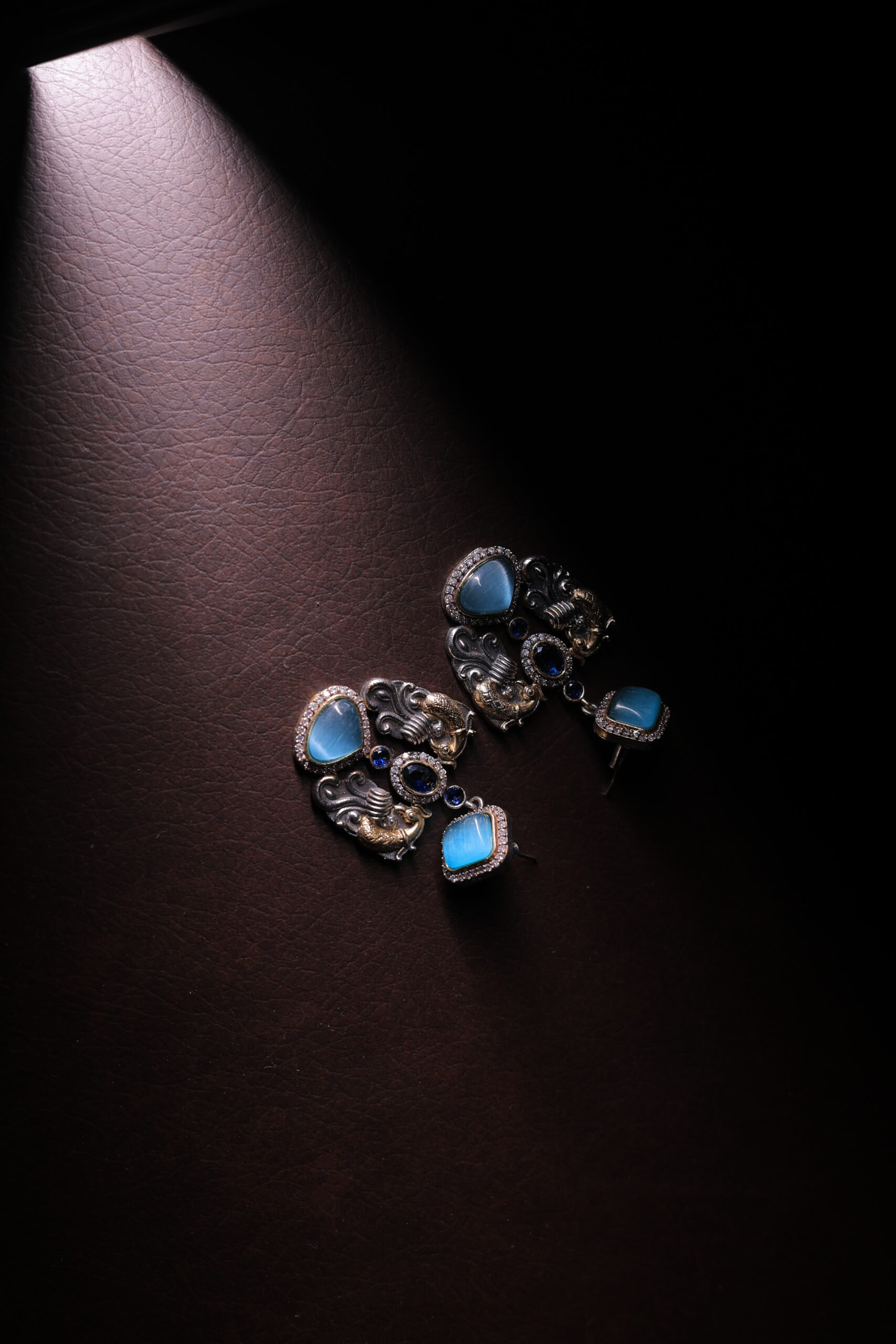 RIVSAM AZURA Heritage Blue Statement Earrings - Image 2