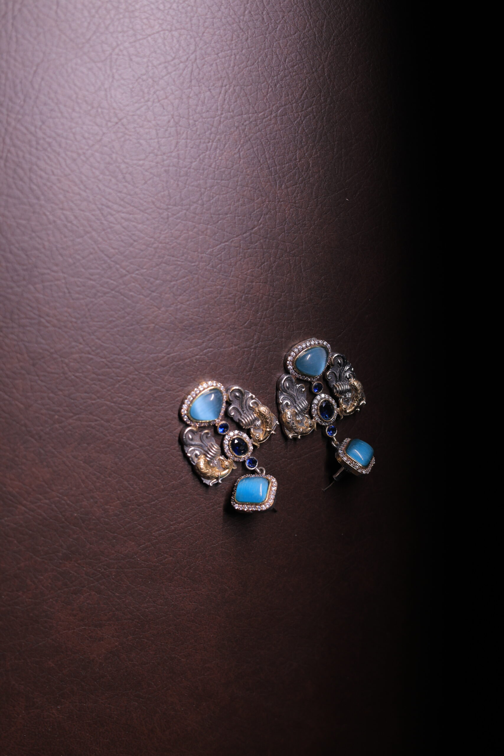RIVSAM AZURA Heritage Blue Statement Earrings - Image 3