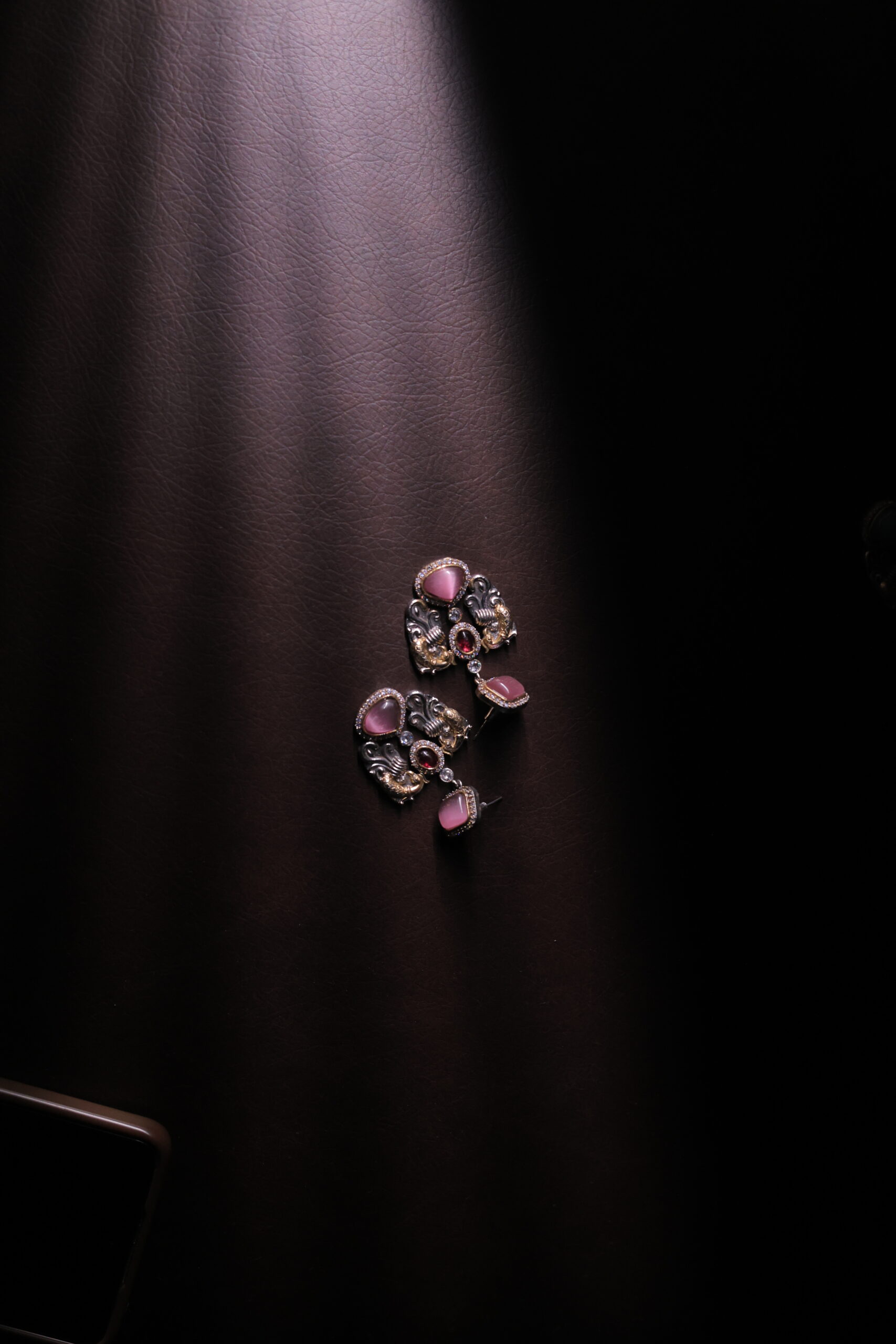RIVSAM ELARA Pink Heritage Statement Earrings - Image 2