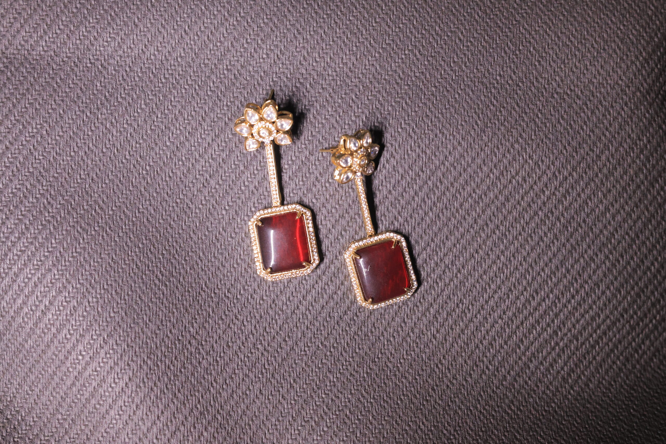 RIVSAM RUBELLA Red Heritage Long Drop Earrings - Image 2