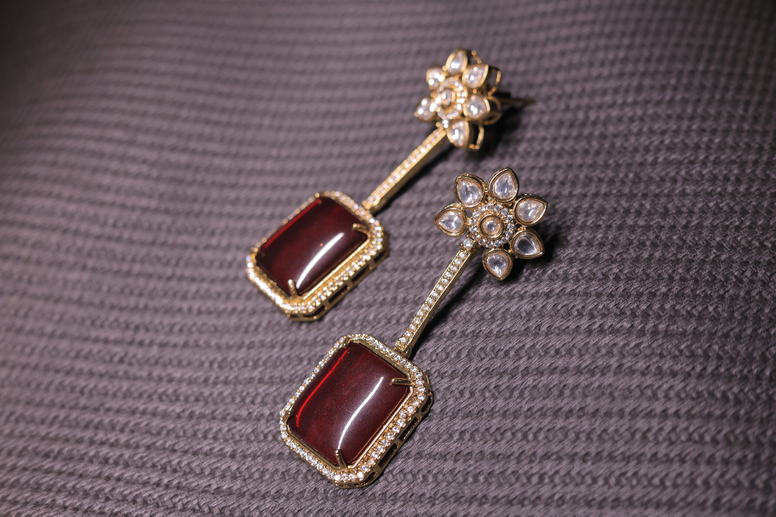 RIVSAM RUBELLA Red Heritage Long Drop Earrings - Image 3
