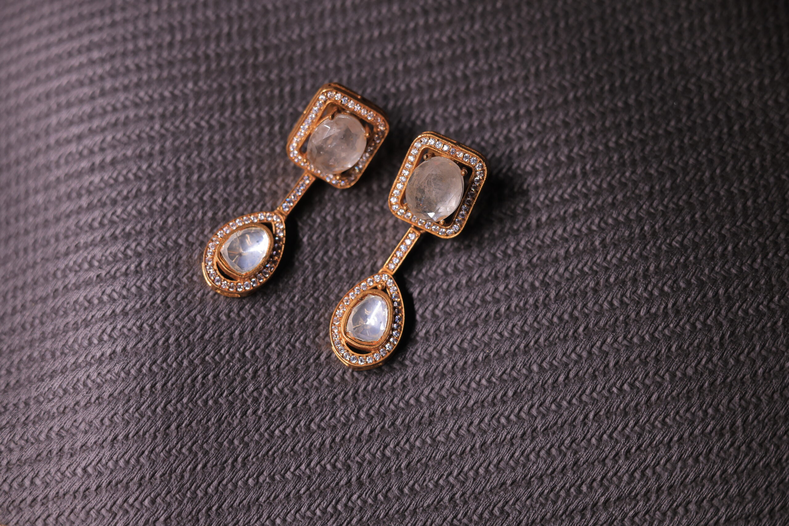 RIVSAM ELORA Ivory Stone Long Drop Earrings - Image 3