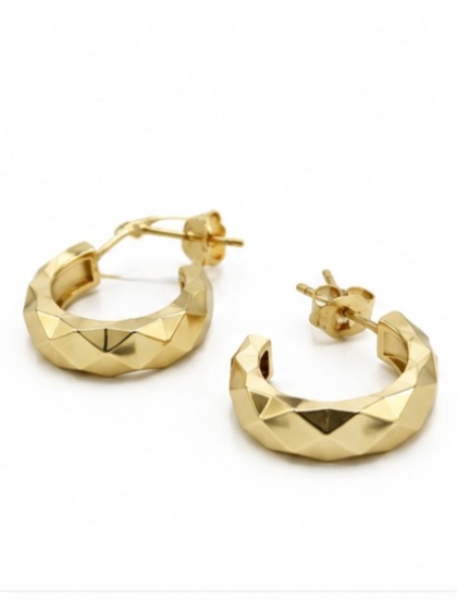 Facet Shine Hoop Earrings - Image 2